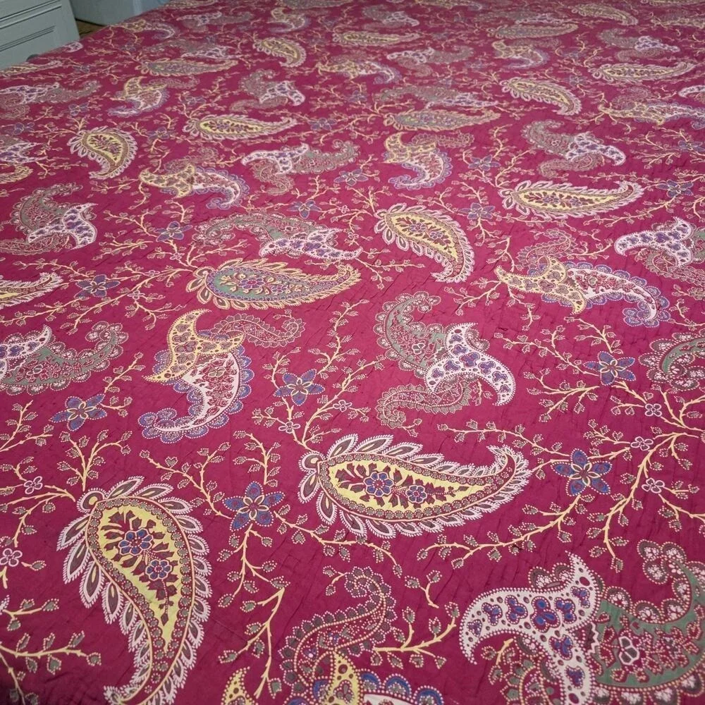 Noble Excellence Vintage Red Floral Patchwork Quilt King Size 108x94